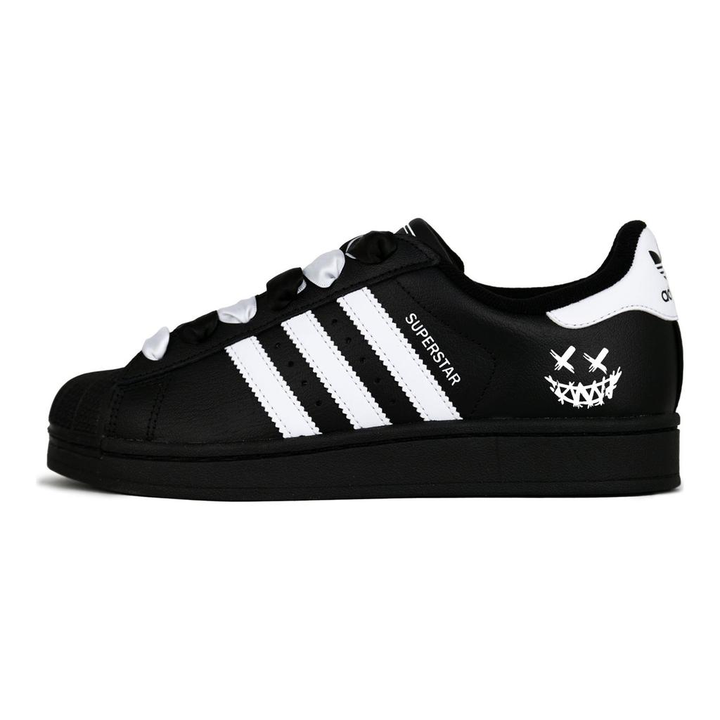 adidas Originals Superstar 2 Ракушка Черная Легенда Кожаные Устойчивые к истиранию Дышащие Низкие Скейтбордические Кроссовки JI0079(Команда1664-)