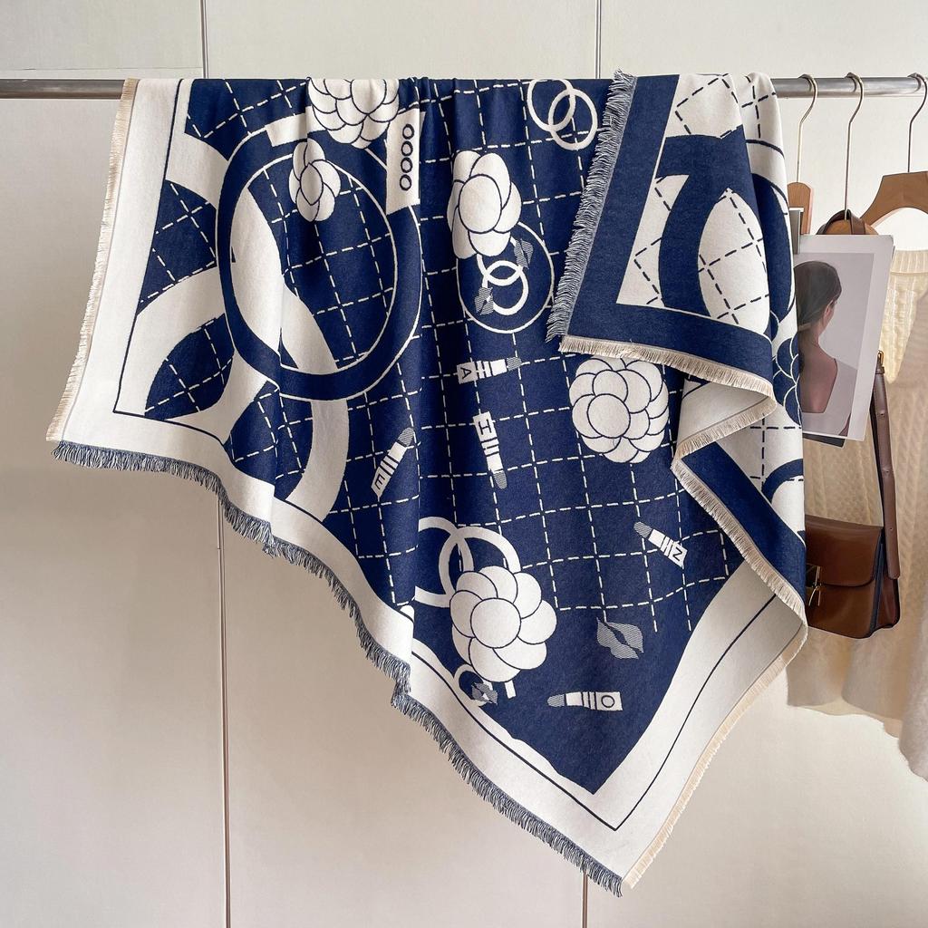 Модный женский утолщенный теплый платок из искусственного кашемира, простой атмосферный шарф с помпонами.