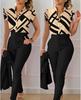 Two Piece Sets Women Outfits Elegant Single Breasted Short Sleeve Top Work Pants Casual Suit