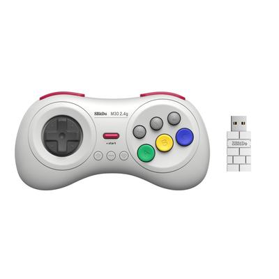8BitDo M30 беспроводной геймпад для Sega Genesis Mini Mega Drive Mini 6 кнопок раскладка 2.4G & &Switch (белый)