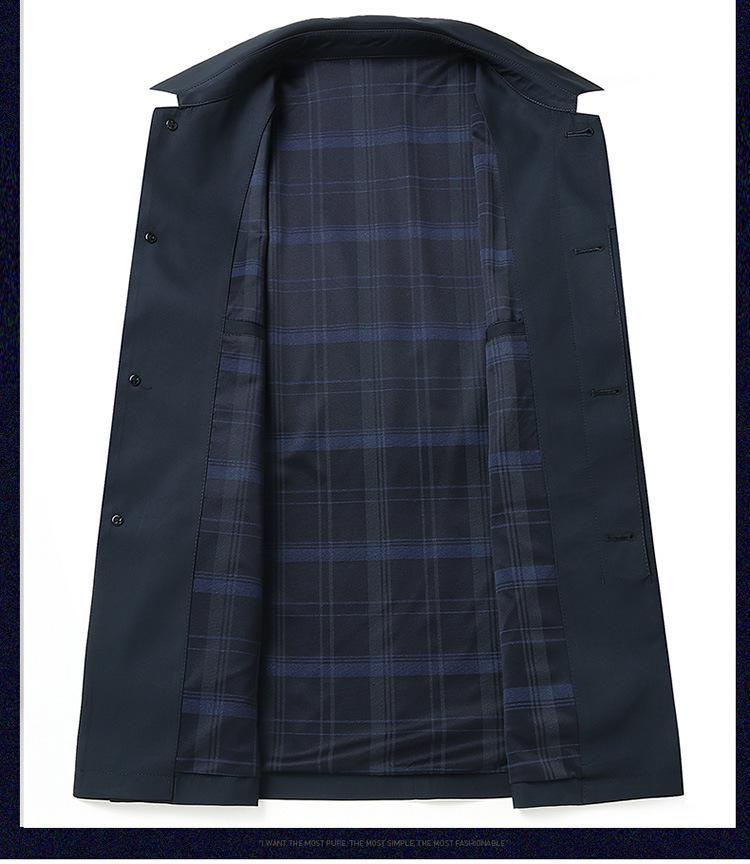 2026 Spring/Autumn Men's Plus Size Business Casual Lapel Jacket - Middle-aged Windbreaker Coat