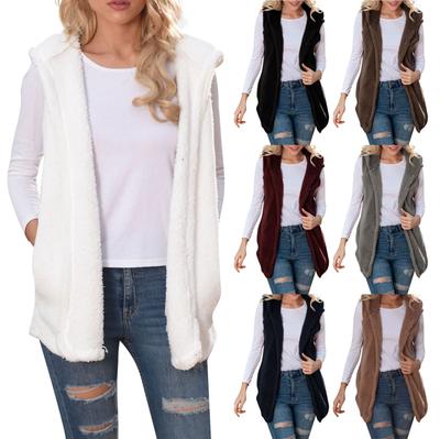 Женский жилет, зимняя теплая толстовка с капюшоном, верхняя одежда, повседневное пальто, плюшевая куртка, верхняя одежда