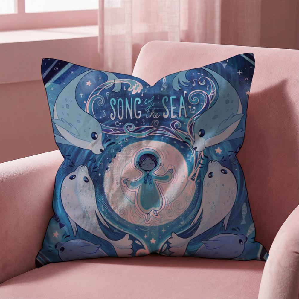 Ireland S-Song of the Sea Cushion Cover Multi-Scene Pillow Cover for Home & Car - Reversible, Soft & Durable for Daily Use