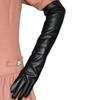 Soft Material Long Elbow Gloves Keep Warm Patent Leather Gloves  Winter Season