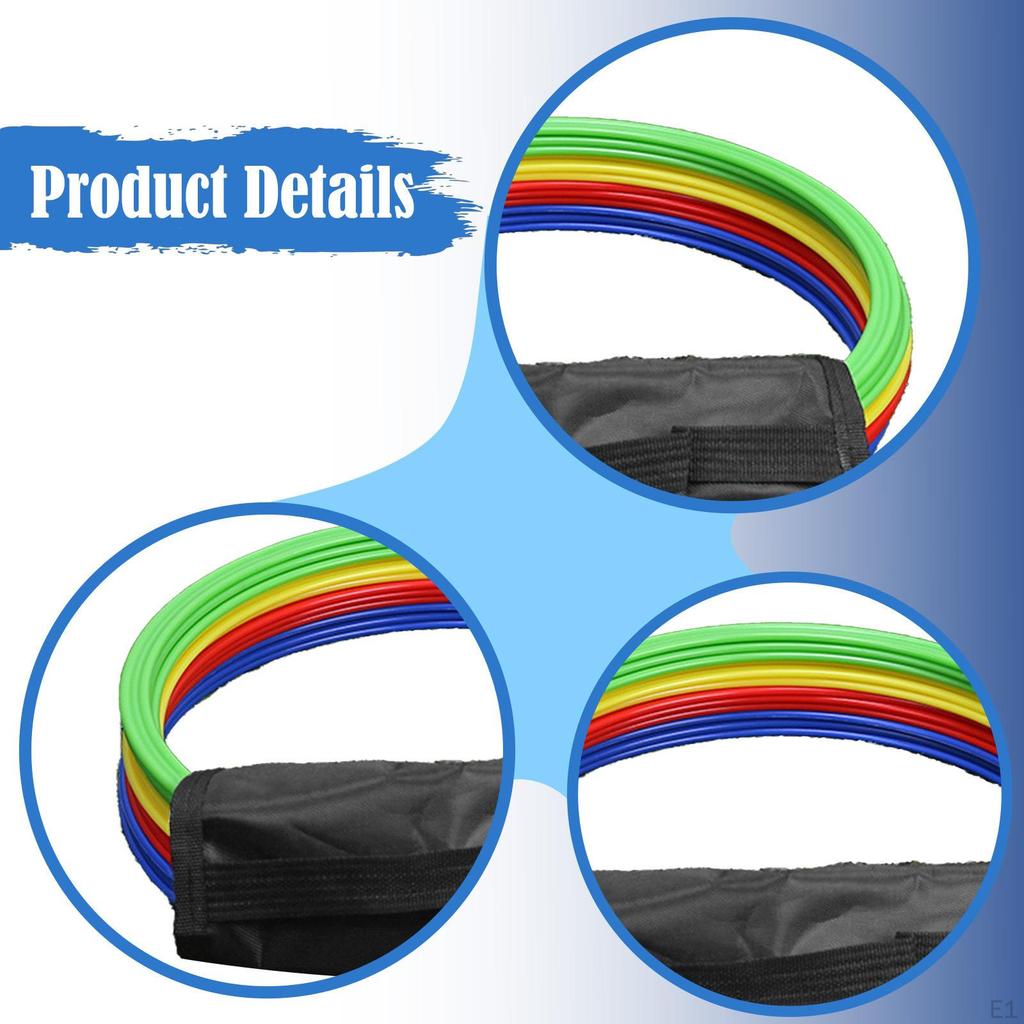 12 Pieces Agility Rings Exercise Speed Circle Multipurpose Footwork Balance Drills Jumping Hoops