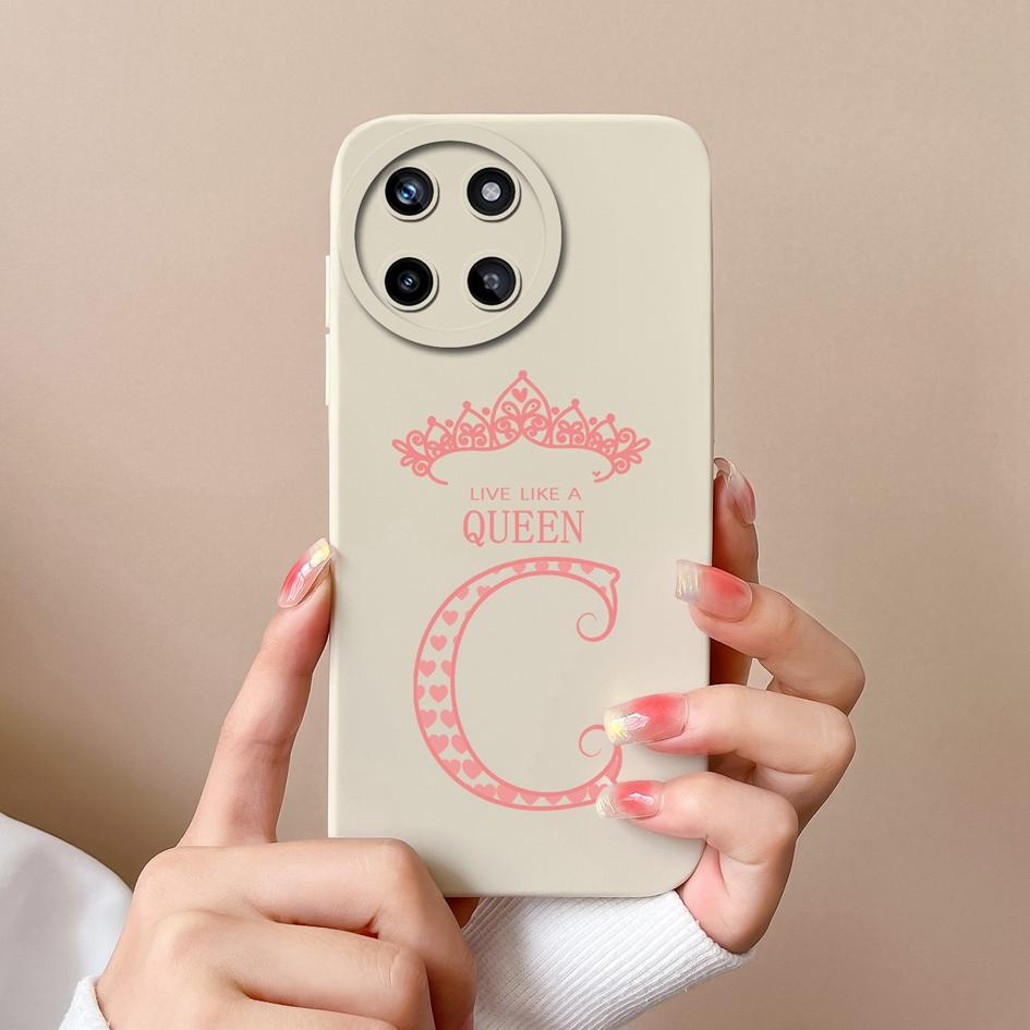 Для OPPO Realme V20 V23 V25 V30 X2 X7 XT Q5 Pro U1 V13 V15 чехол для телефона модный чехол с буквами Короны жидкий мягкий силиконовый матовый противоударный чехол-бампер