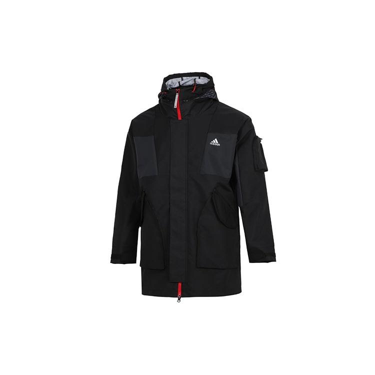 adidas Cny Топ Wvjk лимитированный Спортивная куртка с капюшоном на флисовой подкладке, множество карманов, черная, мужская HC0275
