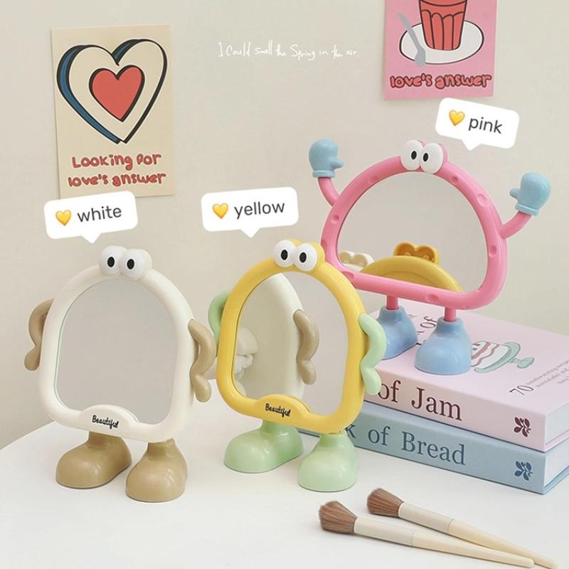 Серия «Большие ноги» Милые зеркала для макияжа Забавное косметическое зеркало для женской комнаты Настольный декор Регулируемое пластиковое зеркало Оптом