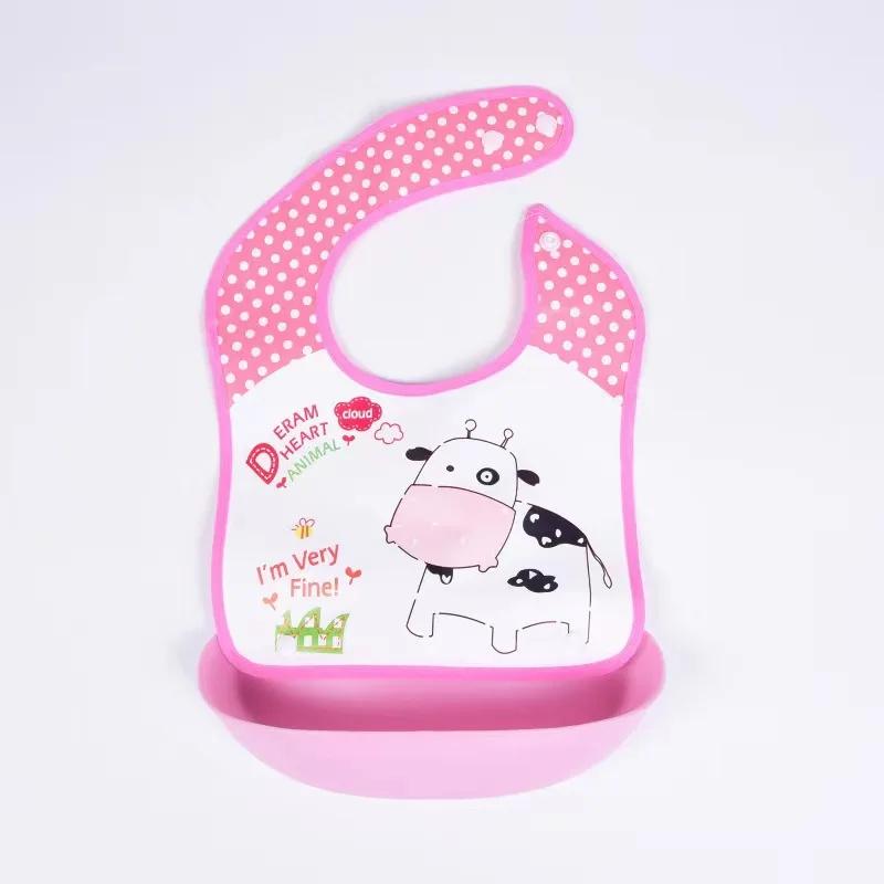 1pcs Orange Bibs Baby Boy Bibs Waterproof Long Sleeve Girl Bibs Kids Burp Cloth Feeding Bib with Pocket Child Apron Smock