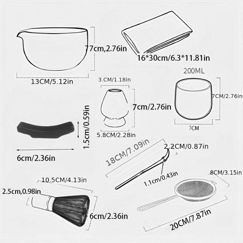 4/5/6 шт./набор Чаша для матча в японском стиле, ложка, венчик для чая, сито с сеткой, традиционный идеальный подарок для церемонии
