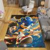 Sonic Lightning Flannel Pattern Square Carpet,Area Rug,Carpet Rug for Living Room Bedroom Sofa Playroom Decor,Non-slip Floor Mat
