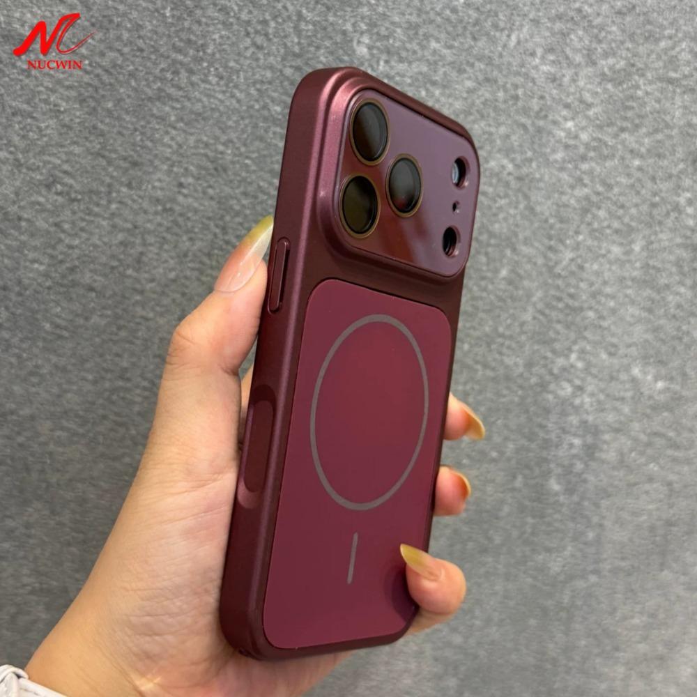 Роскошный Чехол-бампер с покрытием под кожу, магнитный, для Magsafe, для iPhone 18 17 16 15 14 Pro Max 18Pro, тонкий, из поликарбоната, с защитой камеры