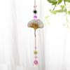 Sun Catcher Clover Ginkgo Leaf Window Hanging Wind Chimes Ornaments Light Catcher Crystal Prism Rainbow Maker Pendants Decor