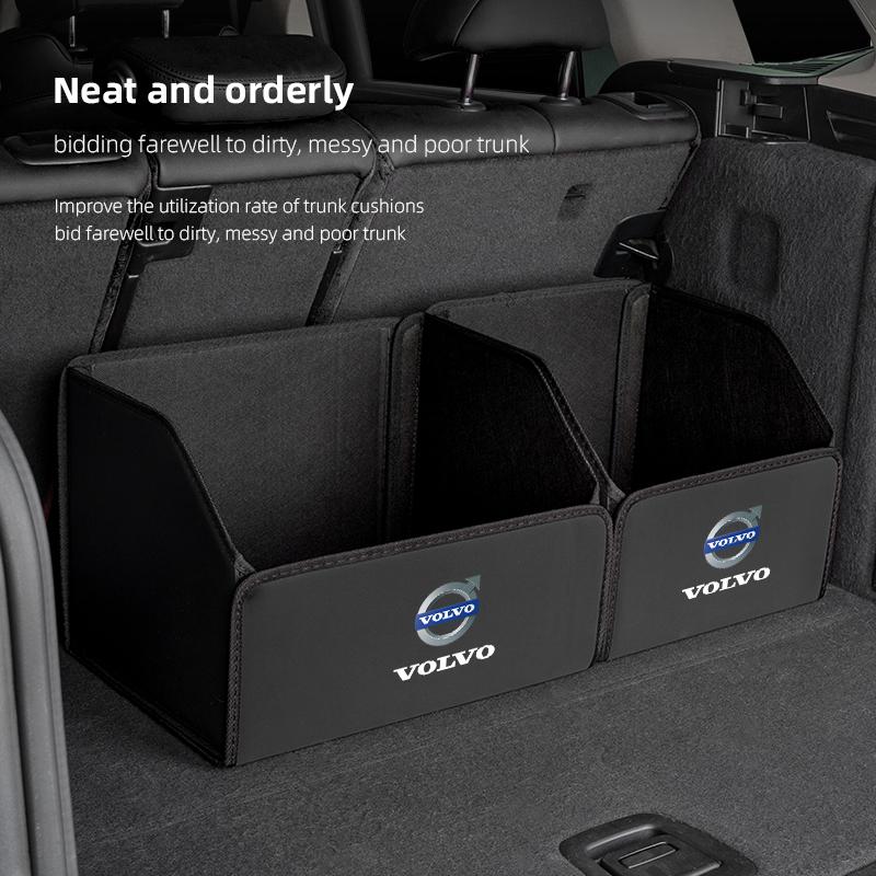 ktnbq3 Folding Car Trunk Organizer Box Auto Tools Storage Bag Stowing Tidying For Volvo XC60 XC90 S60 XC40 V40 V60 C30 V70 S90 T6 V90