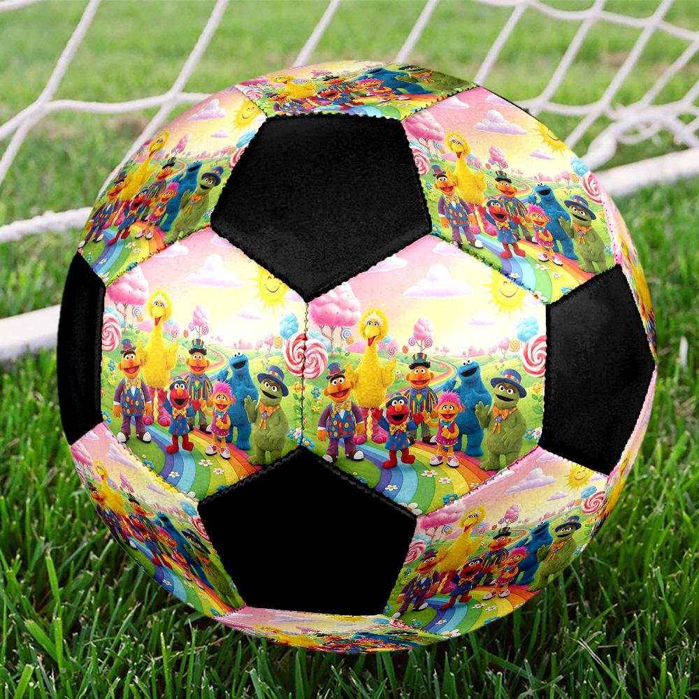 Sesame Street4 Soccer Ball Colorful All Ages Machine Stitched PVC Competition Ready Durable High-Bounce.SIZE5