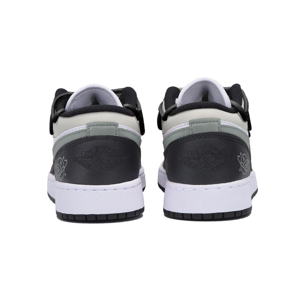 Jordan Air Jordan 1 Износостойкие Низкие Винтажные Баскетбольные Кроссовки Мужские Черно-Серые 553558-131(Команда85-)