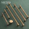 Santaya Solid Brass Furniture Handles Cross Knurled Single Hole Drawer Knobs T Bar Bronze Wardrobe Kitchen Cabinet Long Pulls