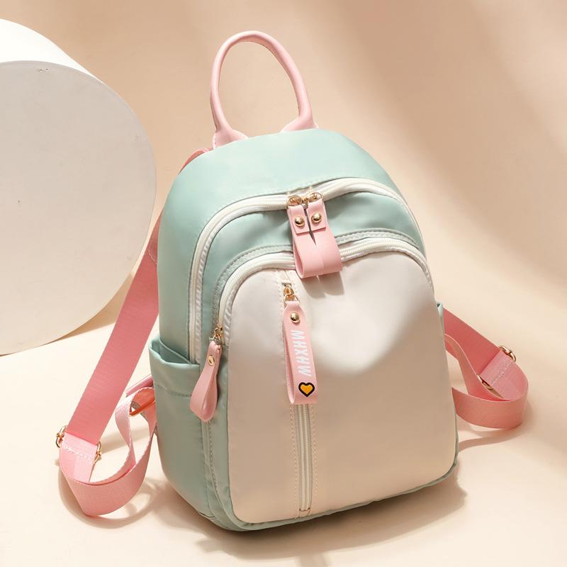 2025 New Backpack Oxford Cloth Backpack Women's Bag Fashionable Large-Capacity Contrast School Bag Minimalist School Bag Travel Bag Casual Bag