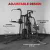All-in-One Home Gym Machine, Multifunctional Power Cage with 69 kg Weight Stack and Pulley System, Black