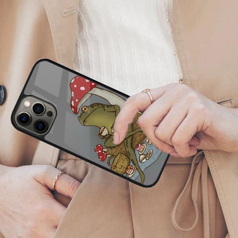 Коттеджкор Лягушка Грибы Эстетика Магнитный Чехол для Телефона Для APPLE iPhone 17 Air 16 14 13 12 Pro Max 15 Plus MagSafe Обложка