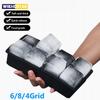 4/6/8 Grid Big Ice Tray Mold Giant Jumbo Large Food Grade Silicone Ice Cube Square Tray Mold DIY Ice Maker Ice Cube Tray