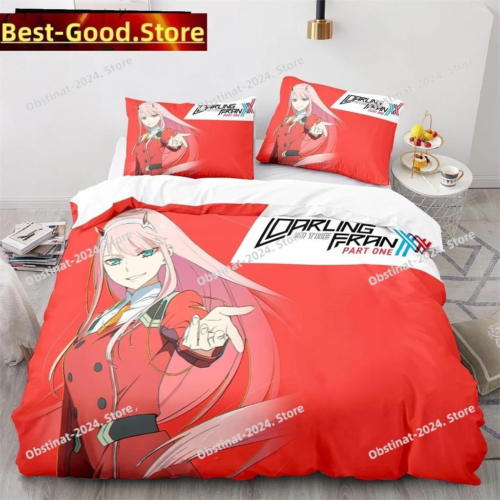 Darling In the Franxx Аниме Комплект постельного белья Пододеяльник Полный Queen King Размер Наволочка Постельное с принтом Взрослый Детская Спальня Односпальный Twin