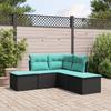 VidaXL Garden Lounge Set 5 Pcs with Cushions Black Braided Resin 3249555