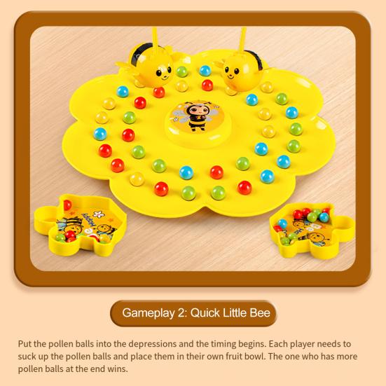 Magnetic Bee Bean Picking Game with Headband Color Cognition Kids Parents
