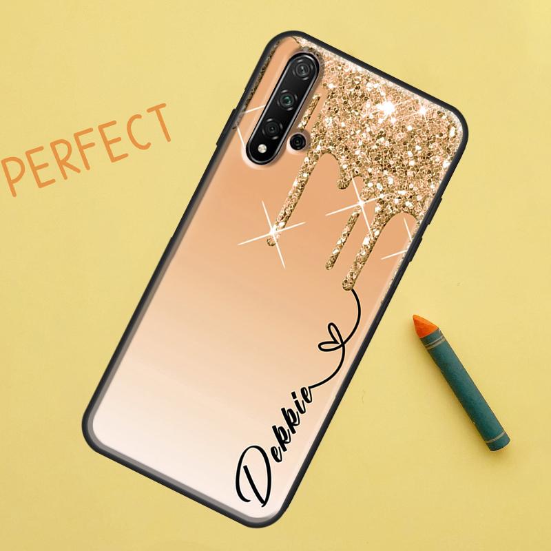 Персонализированный чехол с блестками для Huawei Nova Y90 Y70 Y61 Y60 9 10 SE Nova 5T 11i 8i 7i 3i P20 P40 P30 Lite P60 Pro