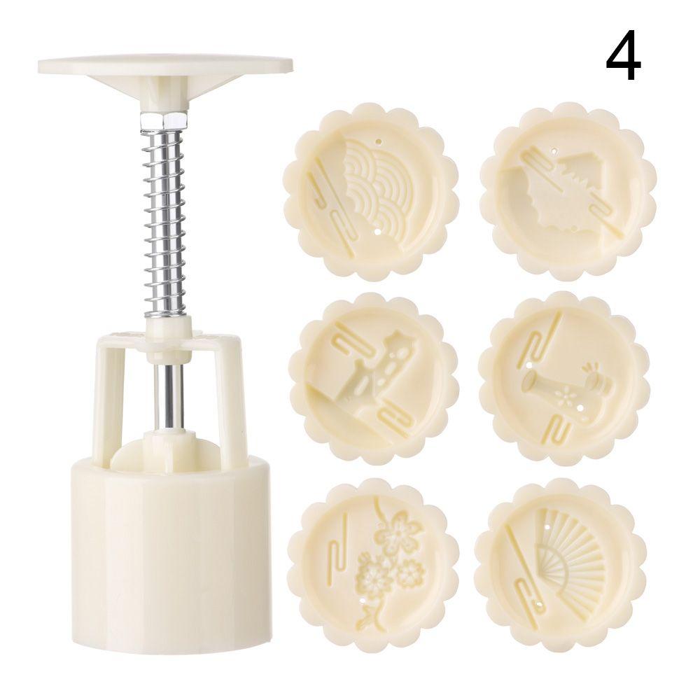 Moon Cake Tool Hand Pressure Fondant Mooncake Mold Set Flower Mooncake Mold 50g Mid Autumn Festival