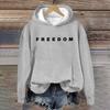Women's Loose And Comfortable Round Neck Long Sleeved Hooded Sweatshirt With Printed Text