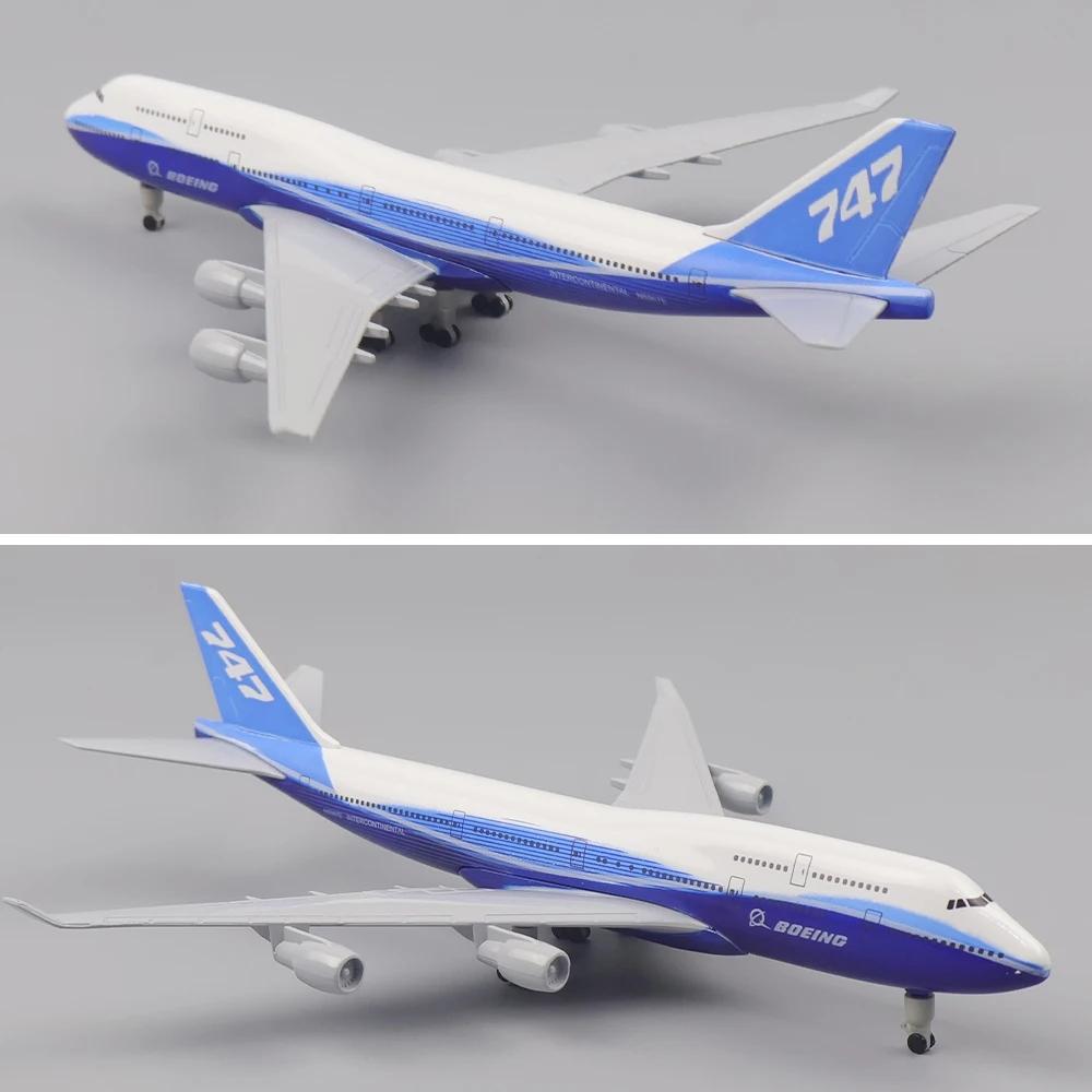 20 см Оригинальная модель самолета B747 Реплика из сплава Сувенирный самолет Подарок с подставкой для колес Коллекционный для любителя авиации