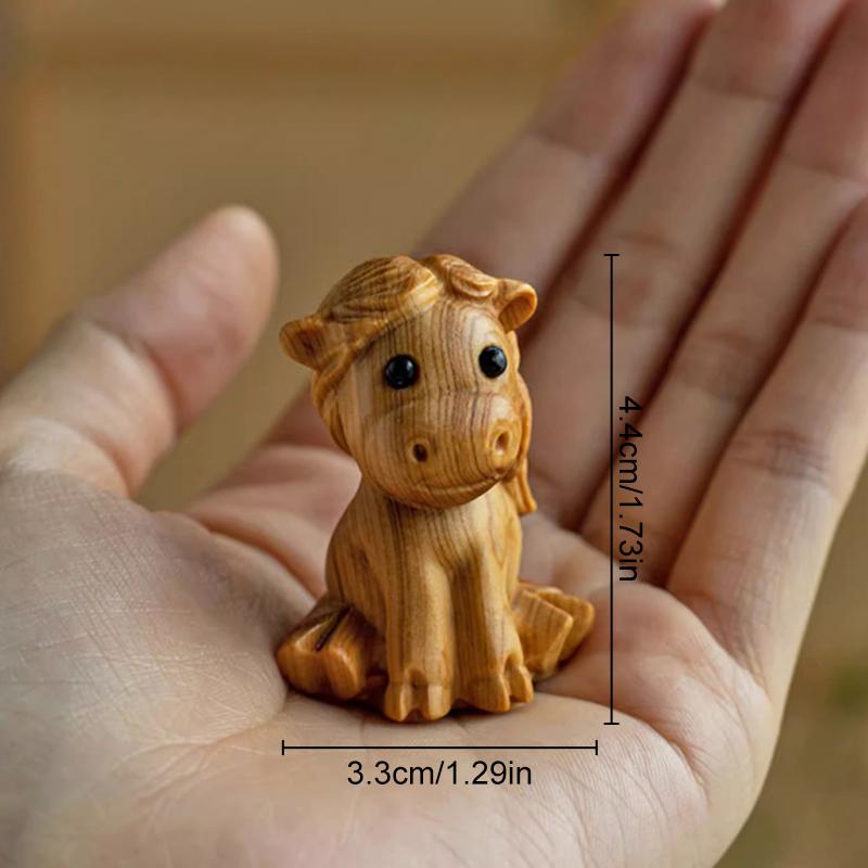 Wooden Chinese Zodiac DIY Handmade Carved Ornaments Animals For Necklace Keychains Pendants Jewelry Accessories