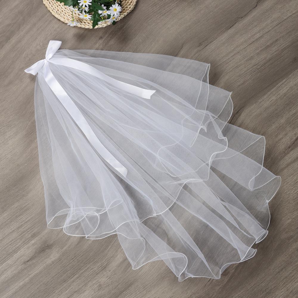 New Photo Veil White Ivory Two Layer Wedding Veil Bridal Veil With Comb Women's Tulle