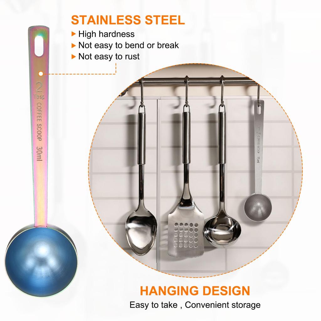 Uxcell 2-Piece Measuring Spoon Set, 1 Tablespoon (15ml) 2 Tablespoon (30ml) TeaspoonsTablespoons, 304 Stainless Steel, Single Small Square Bowl