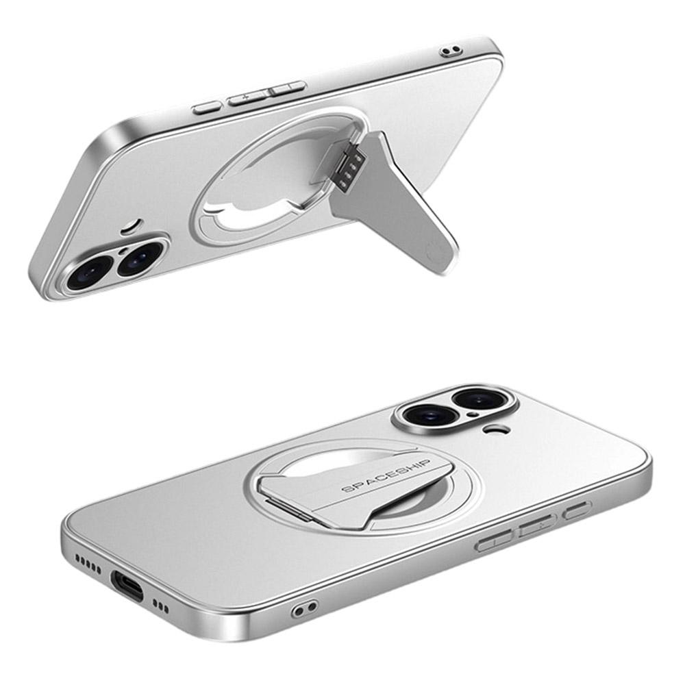 For iPhone 17 Magnetic Case Foldable Kickstand PC TPU Phone Cover Compatible with MagSafe