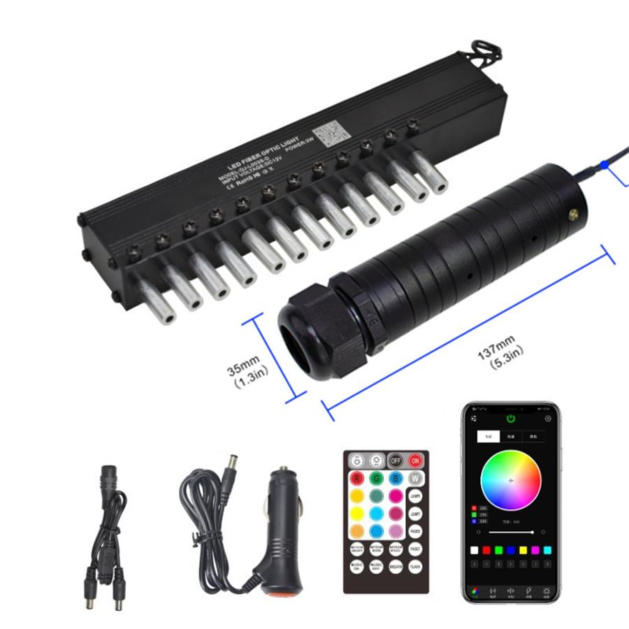 Автомобильный оптоволоконный свет RGBW потолочный звездный свет эффект падающего метеора управление через приложение