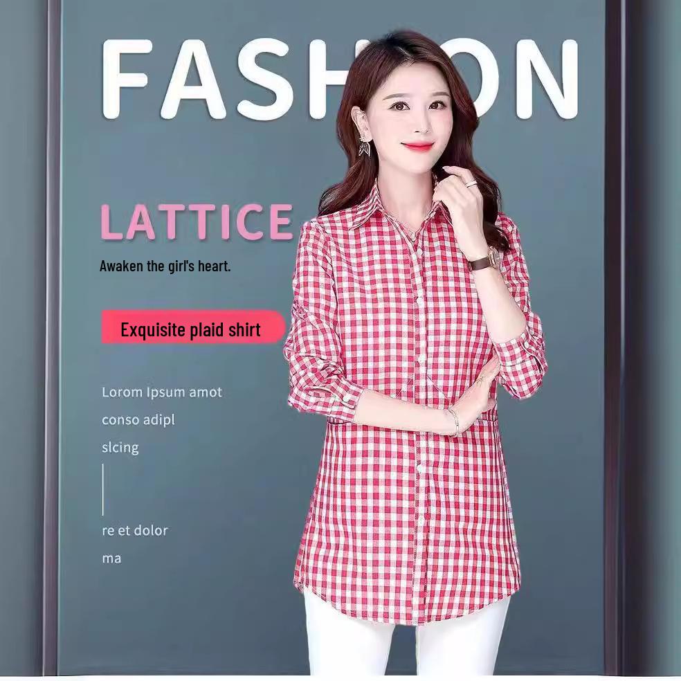 Летняя рубашка свободного кроя из хлопка в клетку в стиле ретро с карманами, длинными/короткими рукавами