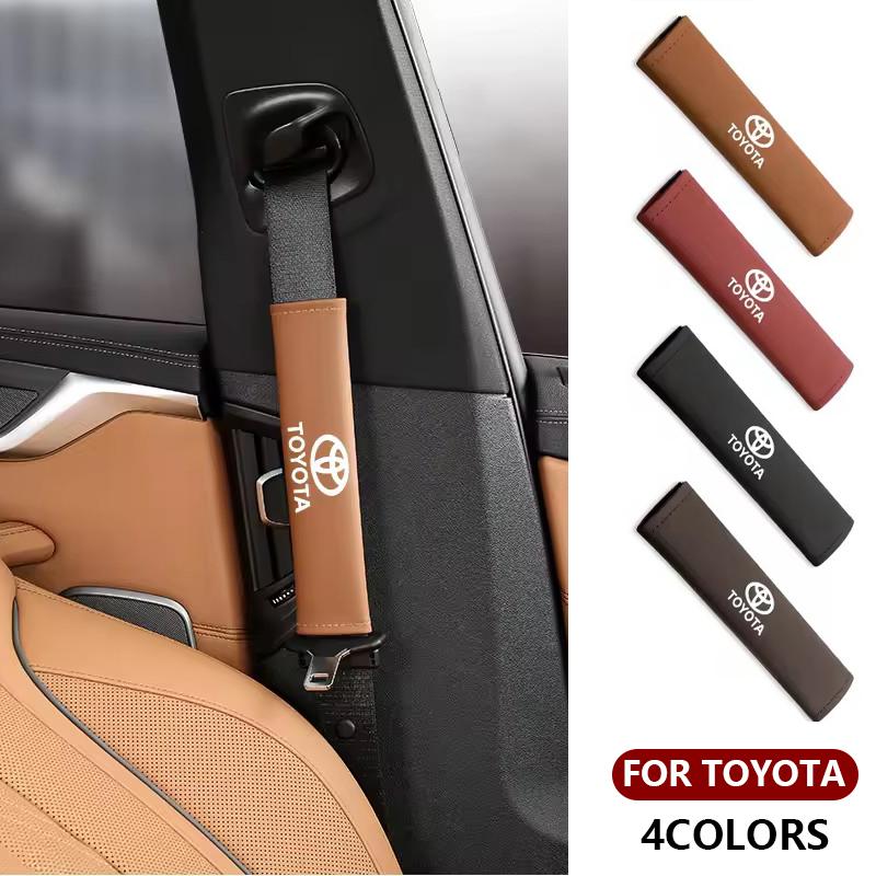  RATG2 For Toyota Car Pu Leather Seat Belt Shoulder Protection Set Interior Accessories  Corolla Crown Yaris Chr Auris Rav4car sticker