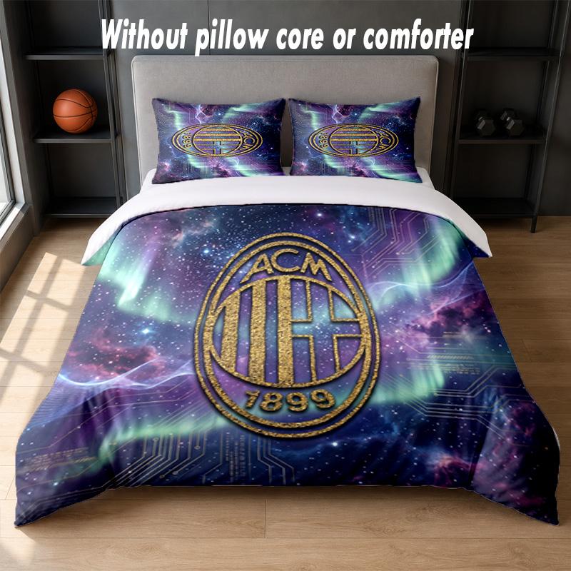 AC Milan Design Bed Bedding Set 1 Duvet Cover + 2 Pillowcases Soft Breathable Household Bed Linens