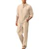 Spring And Summer Men's Cotton Linen Long Sleeved Pants Men's Casual Loose Suit