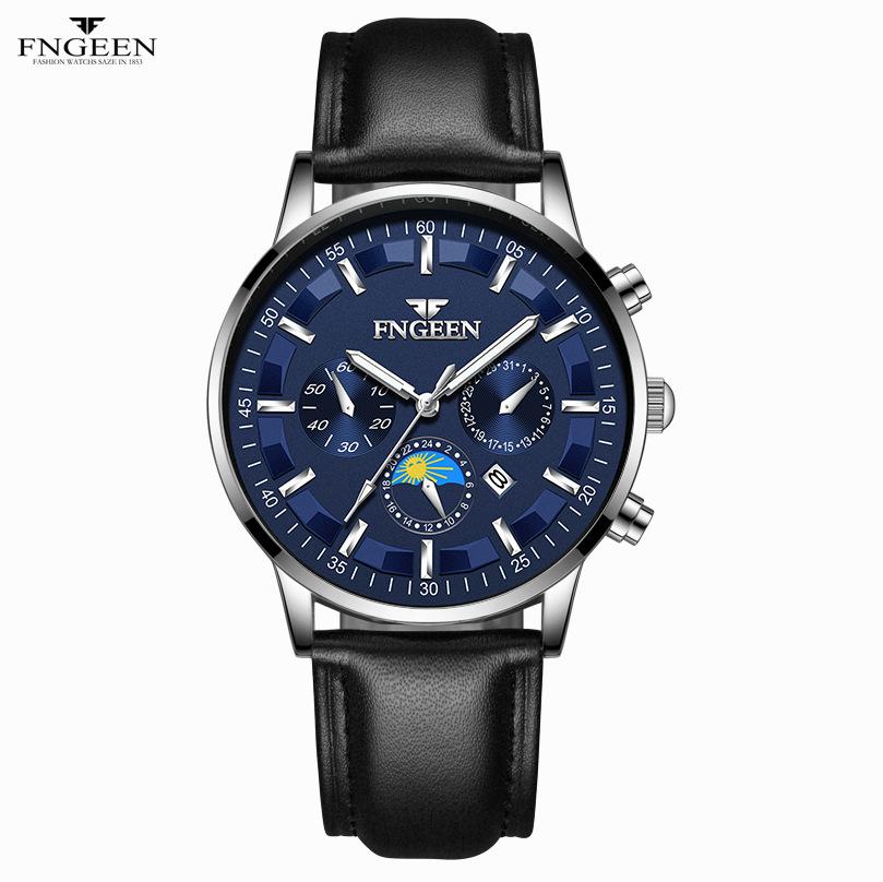 Лучшие брендовые часы, мужские водонепроницаемые трендовые черные часы с ремешком из нержавеющей стали и календарем для мужчин