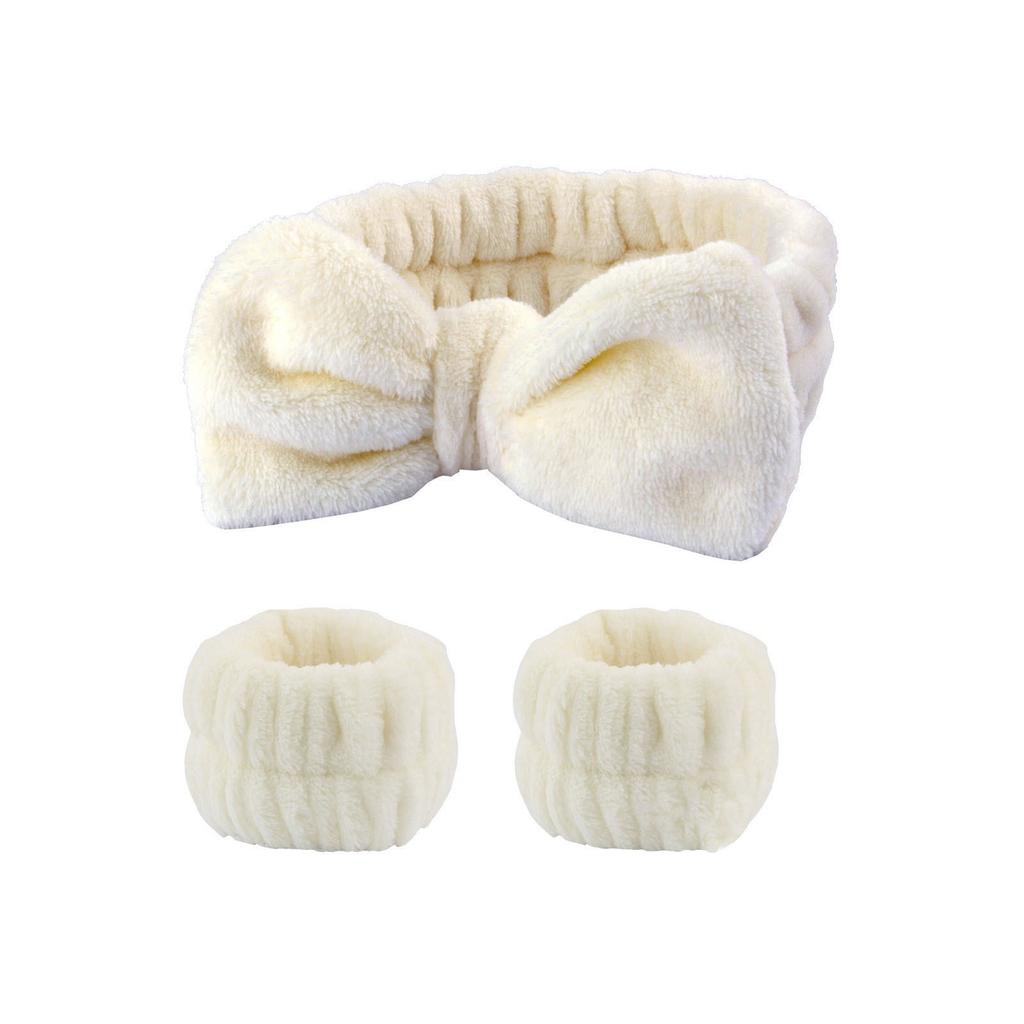 Спа Косметическая Повязка на Голову Бант Повязка для Волос для Женщин Девушек Макияж Умывание Лица Йога Спорт Пушистая Уход за Кожей Обёртывания для Головы для Душа Эластичная