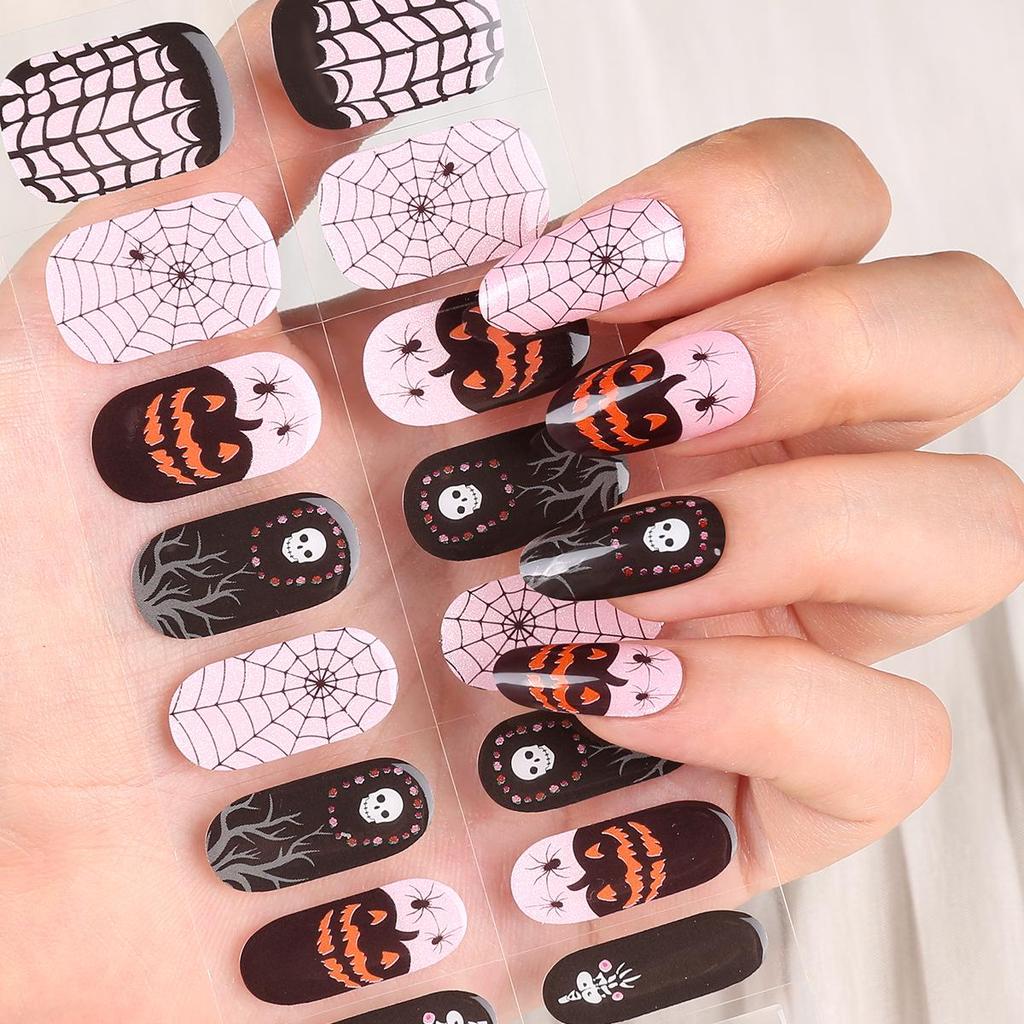 Рождественские полупрозрачные гелевые наклейки для ногтей с УФ-лампой