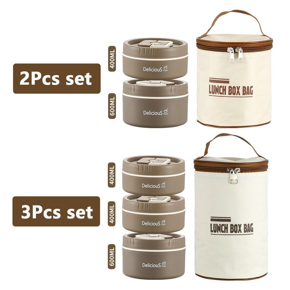 Большой емкости изолированный пищевой контейнер из нержавеющей стали ланч-бокс с сумкой для хранения для взрослых