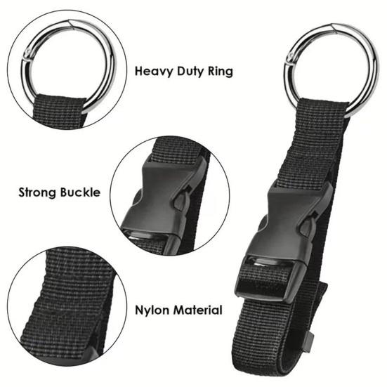 Adjustable Luggage Strap with Hooks & Buckle, Travel Carry Strap for Suitcase
