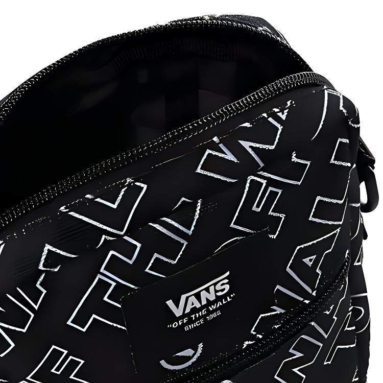 Vans Однотонный дизайн с принтом, застежка-молния, нейлоновая сумка через плечо, унисекс, Черный VN0A3I5SZXH