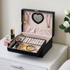 PU Jewelry Storage Box Dustproof Cosmetics Box Multifunctional Double Layer Jewelry Box  for Home