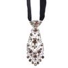 Small Tie with Colored Diamonds and Metal On White EMA