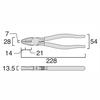 Fujiya Electrician Craftsman Pliers Simple 225mm Blades with Mirror Finish for Sharpness (with Crimping) 3300-225